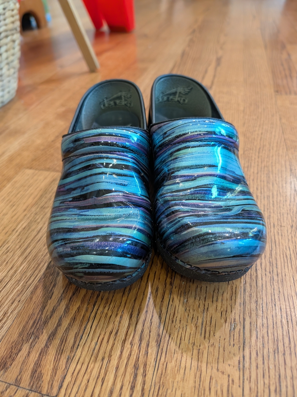 Danko Slip-On Clogs in Blue Multi-Stripe